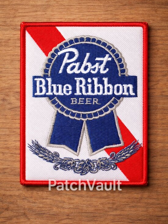 Unbranded Other - Pabst Blue Ribbon PBR Beer Premium Embroidered 4x3in Iron / Sew-On Patch